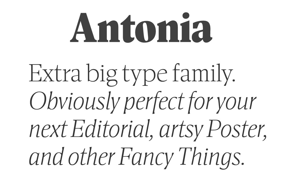 Antonia Text Regular Font preview